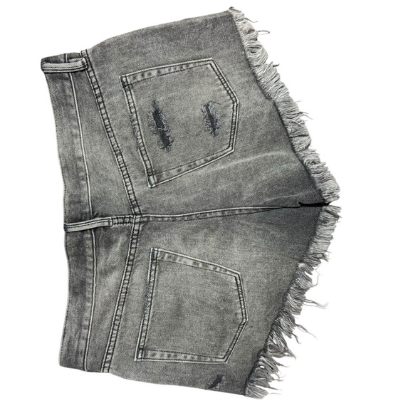 We The Free Now or Never Denim Shorts Black Cut Offs Distressed Boho - Picture 8 of 10